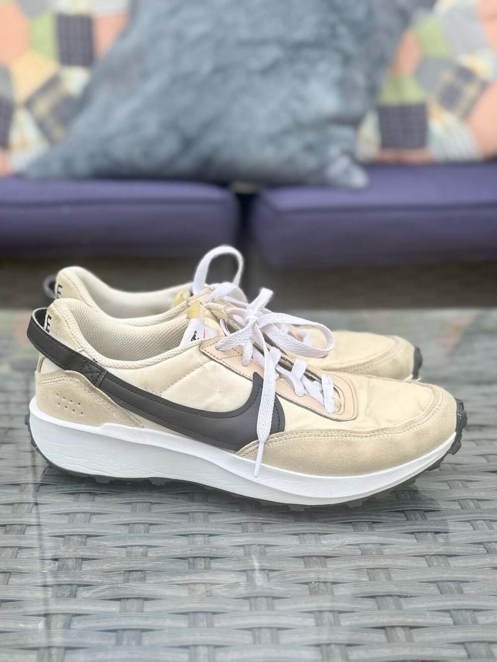 Nike Waffle Debut Size 9 Sanddrift Black Shoes
